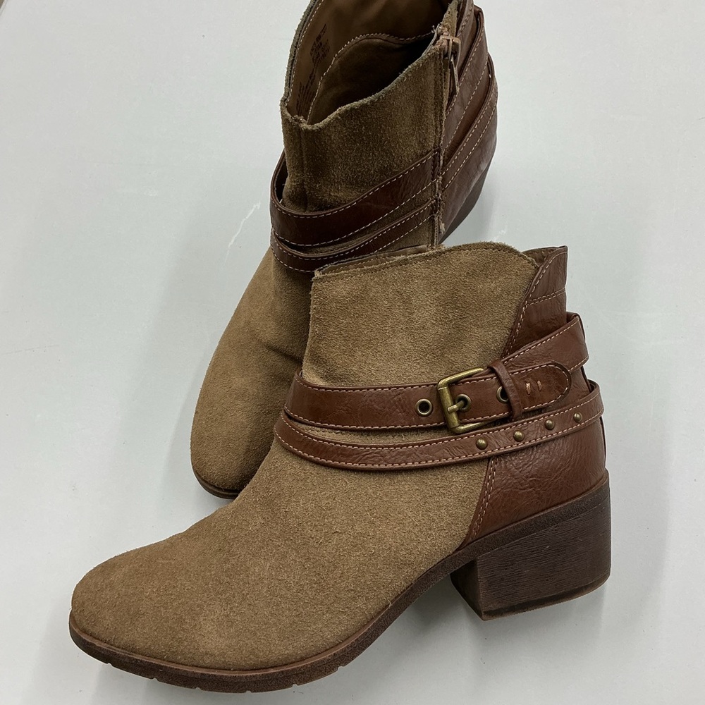 Sonoma Tan and Brown Ankle Boots with Strap Detail